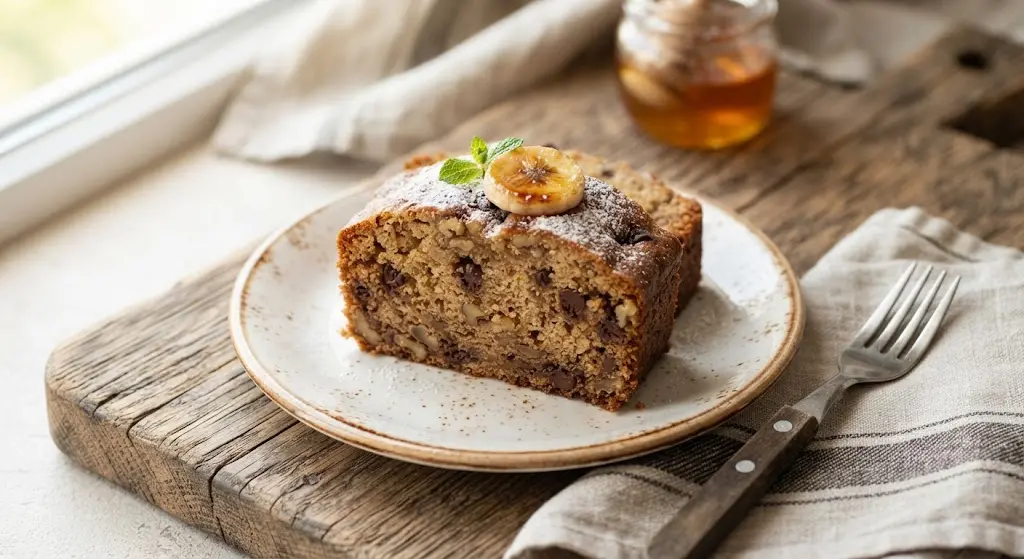 Healthy Banana Bread Slice